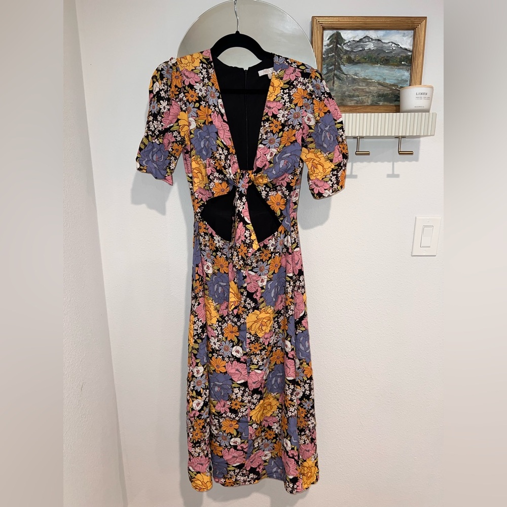 Floral Sun Dress with Front Tie